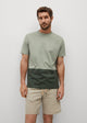 Color block cotton t-shirt