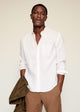 Slim-fit Mao collar linen shirt